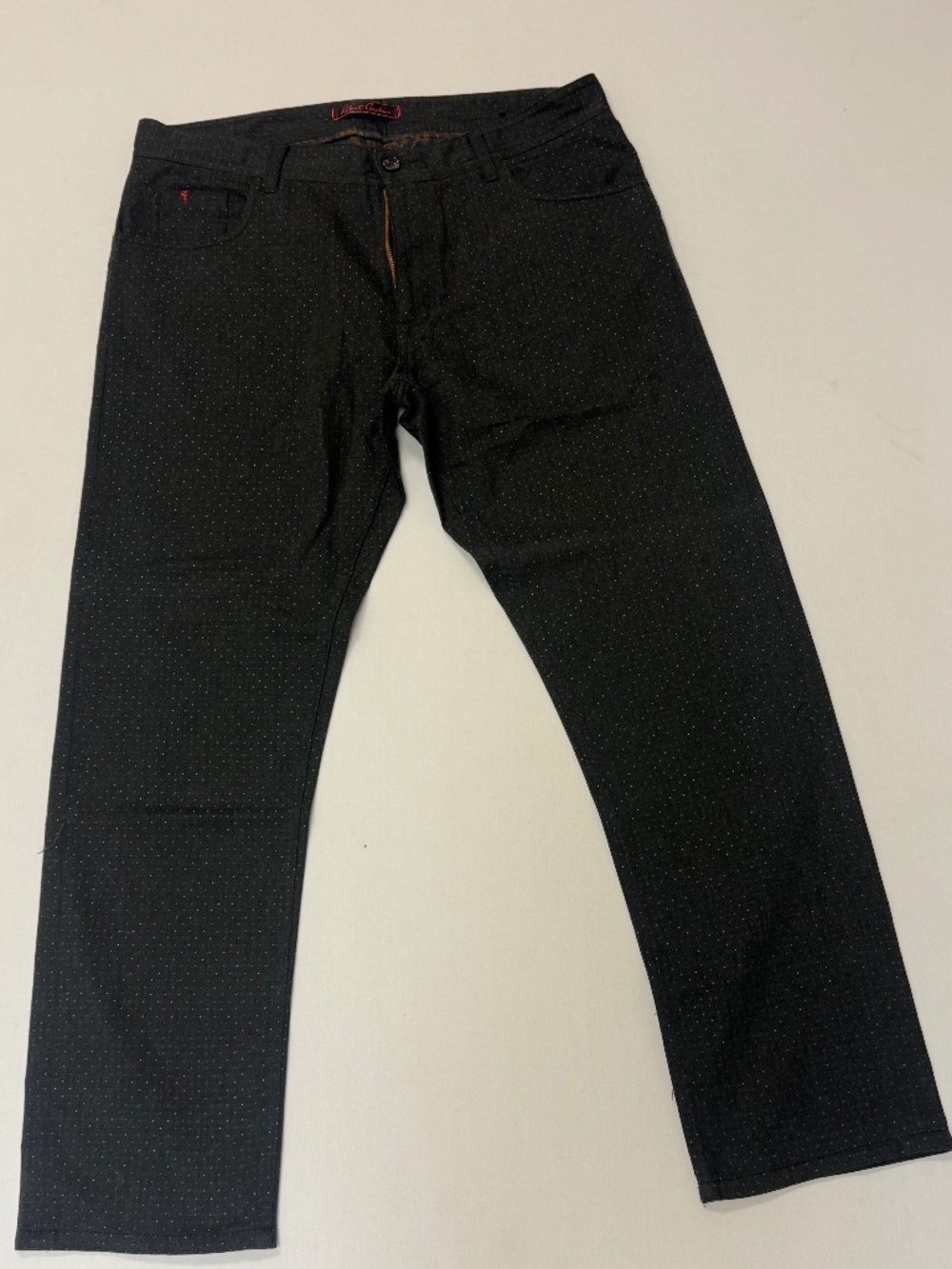 Robert Graham Men’s Charcoal Gray Micro Dot Pattern 5-Pocket Pants